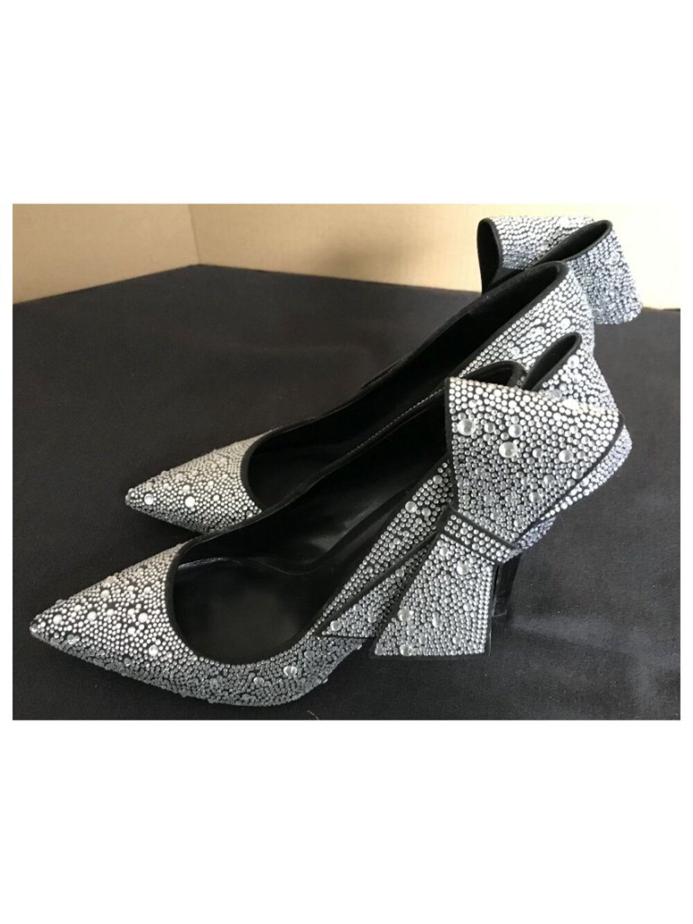 INC International Concepts Rhinestone Pump Heels in Silver / Black, Size 8 - Picture 11 of 11